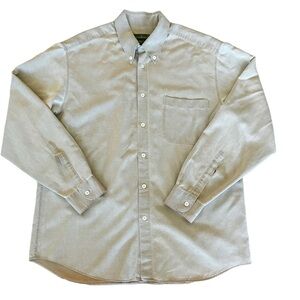 Ermenegildo Zegna XL Tan Cotton Lyocell Button Down Shirt Made in Italy